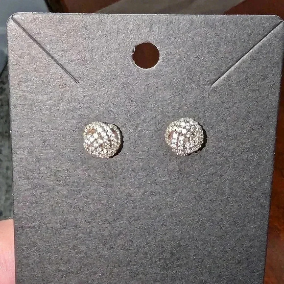 3/$30 Modern Gents Diamond Sterling Silver Studs - Picture 5 of 7